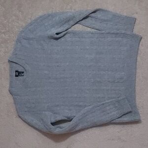 H&M grey cableknit crewneck sweater size L
